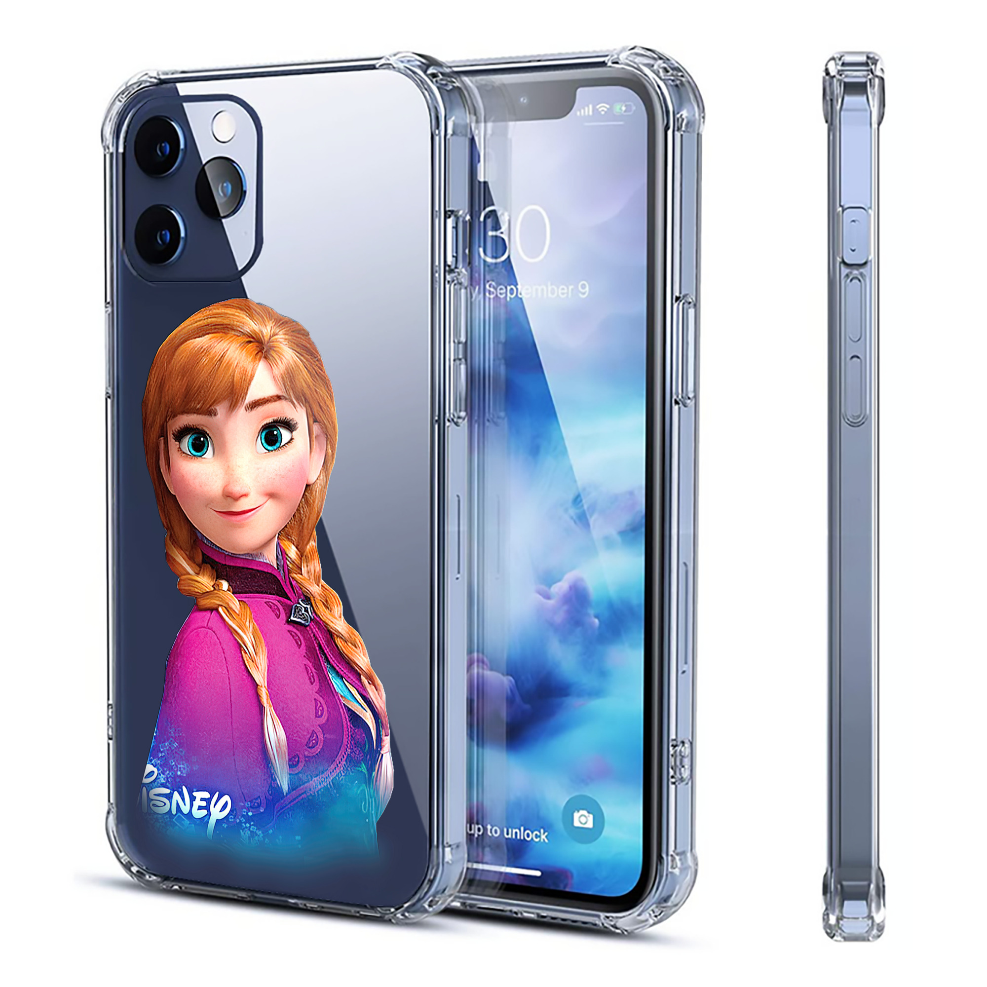 （画像用） アナと雪の女王 アンナ エルサ Frozen Anna Elsa 【iPhone 12シリーズ対応】透明スマホケース（クリアソフトケース）